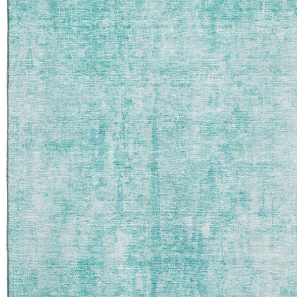 HomeRoots 8' X 10' Teal And Ivory Abstract Area Rug – Washable, UV-Protected, Stylish & Durable for Any Room! 654812