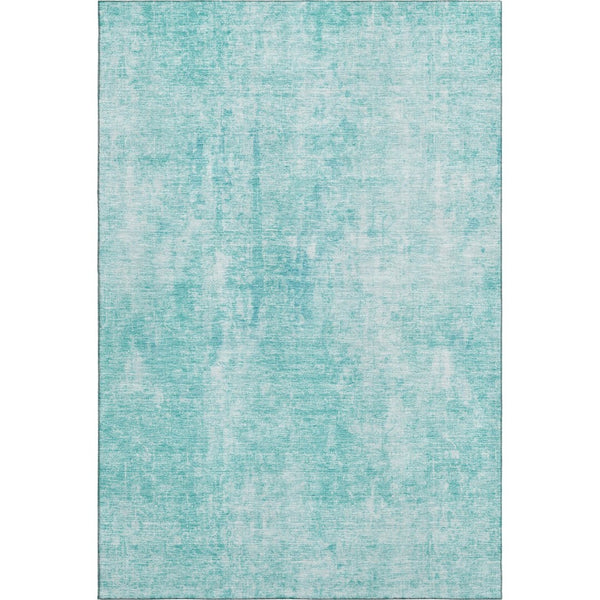 HomeRoots 9' X 12' Teal and Ivory Abstract Area Rug – Washable, Durable, UV-Protected for Busy Homes & Style 654813
