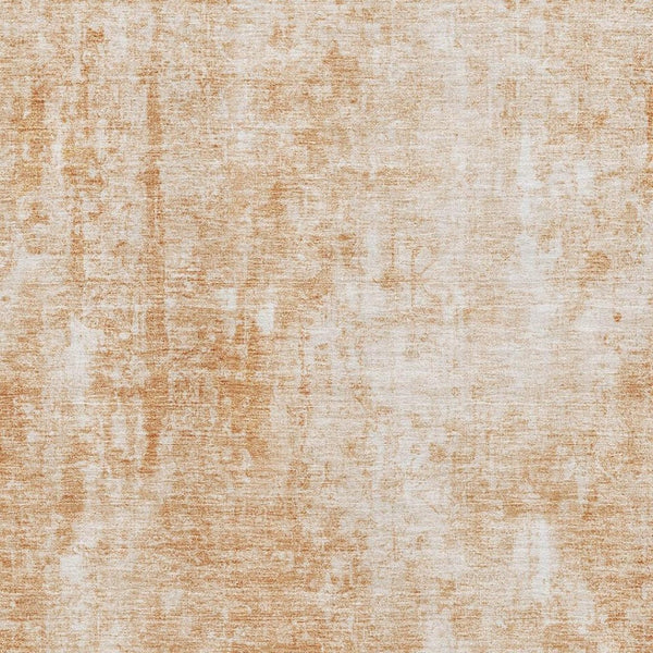 HomeRoots 9' X 12' Terra Cotta and Ivory Abstract Area Rug – Washable, UV-Protected, Stain-Resistant Design 654819