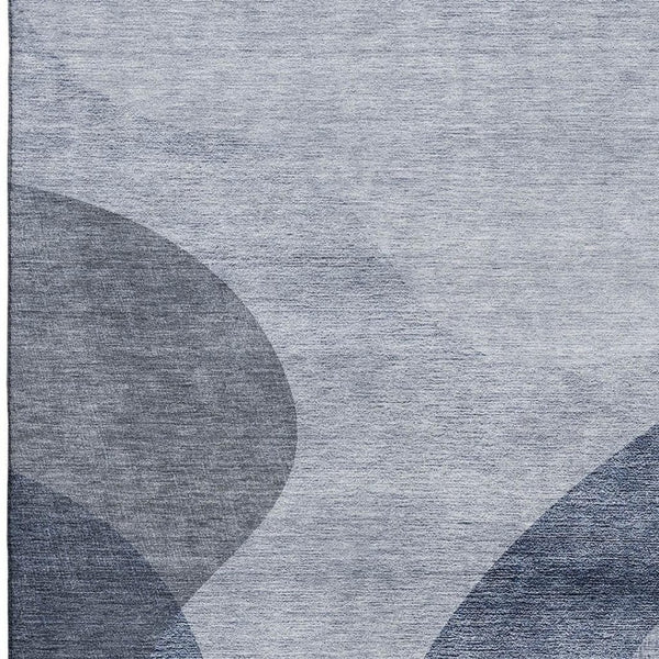 HomeRoots 5' X 8' Blue and Ivory Geometric Area Rug - Washable, UV Protected, Perfect for Living Spaces & Patios 654828