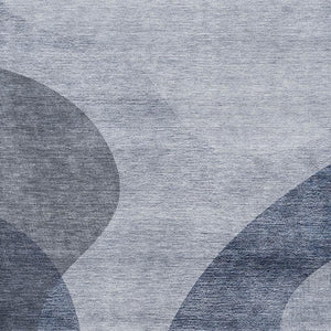 HomeRoots 9' X 12' Blue and Ivory Geometric Area Rug - Stylish, Washable, UV Resistant for High-Traffic Spaces 654831