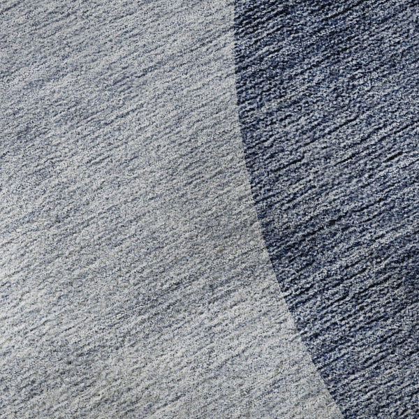 HomeRoots 10' X 14' Blue And Ivory Geometric Area Rug – Durable, Washable, UV Protected for Modern Spaces 654832