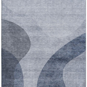 HomeRoots 10' X 14' Blue And Ivory Geometric Area Rug – Durable, Washable, UV Protected for Modern Spaces 654832