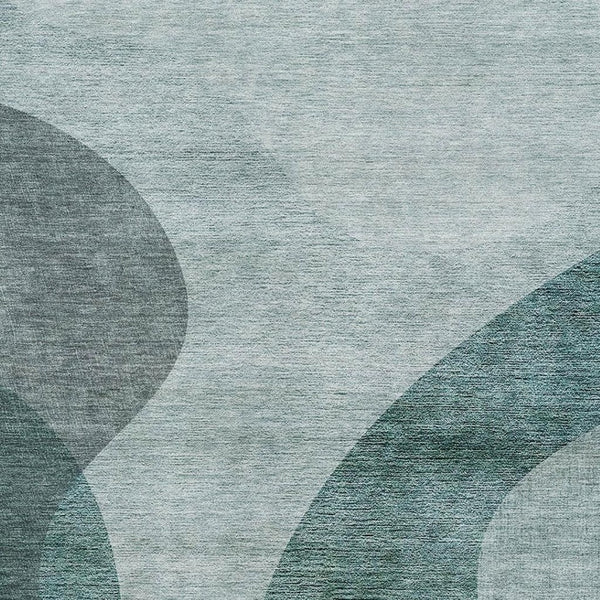 HomeRoots 5' X 8' Washable Green and Gray Geometric Area Rug with UV Protection for High-Traffic Spaces 654834