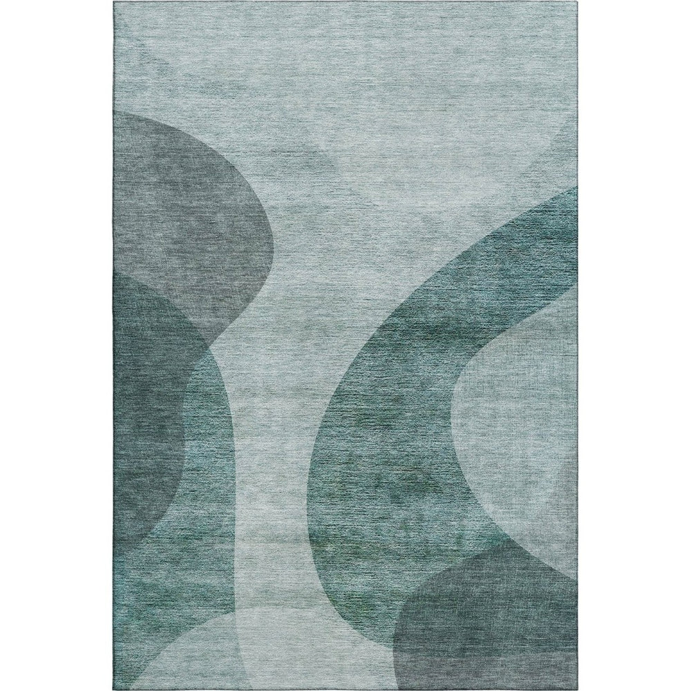 HomeRoots 9' X 12' Geometric Green and Gray Washable Area Rug with UV Protection - Stylish & Durable Design 654837