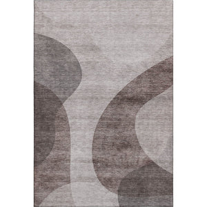 HomeRoots 8' X 10' Coffee & Taupe Geometric Washable Area Rug with UV Protection for Stylish, Durable Living 654842