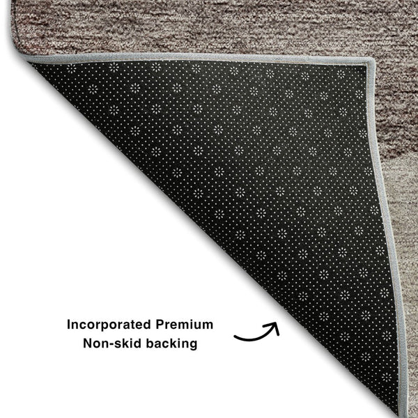 HomeRoots 8' X 10' Coffee & Taupe Geometric Washable Area Rug with UV Protection for Stylish, Durable Living 654842