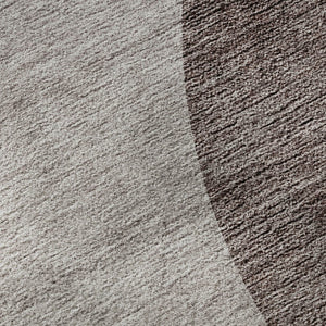 HomeRoots 8' X 10' Coffee & Taupe Geometric Washable Area Rug with UV Protection for Stylish, Durable Living 654842