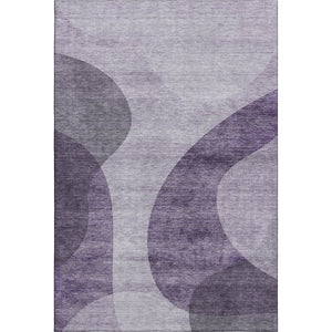HomeRoots 8' X 10' Purple & Ivory Geometric Washable Area Rug - Durable, UV-Protected for High Traffic Spaces 654848