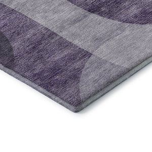 HomeRoots 8' X 10' Purple & Ivory Geometric Washable Area Rug - Durable, UV-Protected for High Traffic Spaces 654848