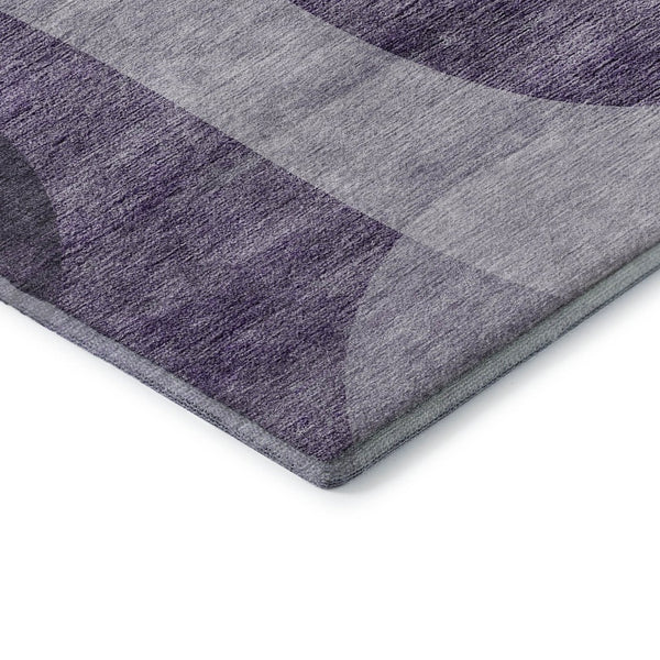 HomeRoots 8' X 10' Purple & Ivory Geometric Washable Area Rug - Durable, UV-Protected for High Traffic Spaces 654848