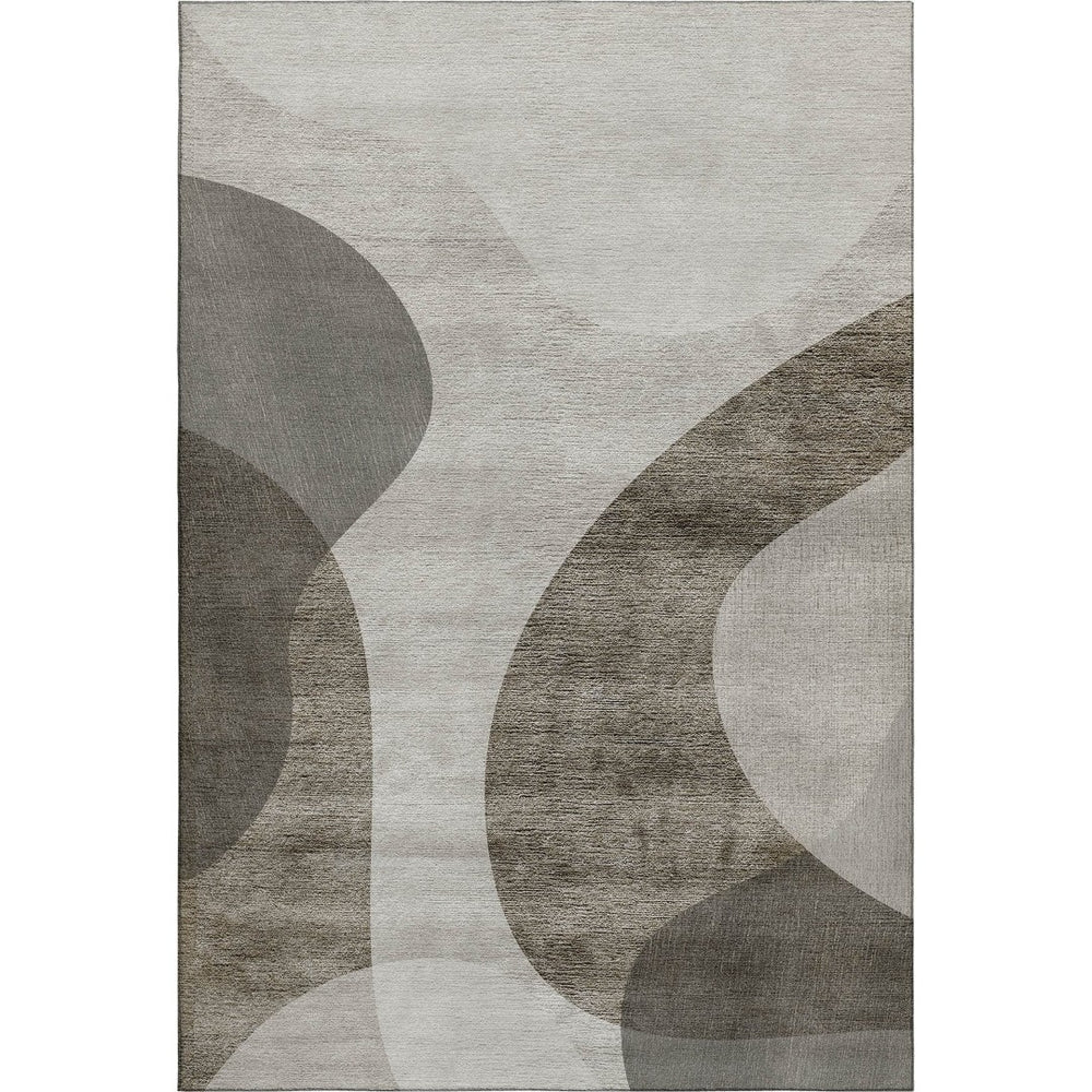 HomeRoots 8' X 10' Modern Taupe & Beige Geometric Washable Area Rug with UV Protection for Busy Homes 654854
