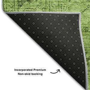 HomeRoots 5' X 8' Artichoke Green & Gray Oriental Area Rug - Washable, Stain Resistant & UV Protected Design 654858
