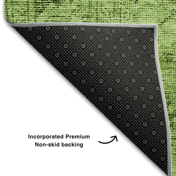 HomeRoots 5' X 8' Artichoke Green & Gray Oriental Area Rug - Washable, Stain Resistant & UV Protected Design 654858