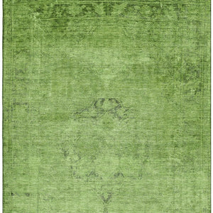HomeRoots 8' X 10' Artichoke Green & Gray Oriental Area Rug - Washable, UV Protected, Perfect for Families! 654860
