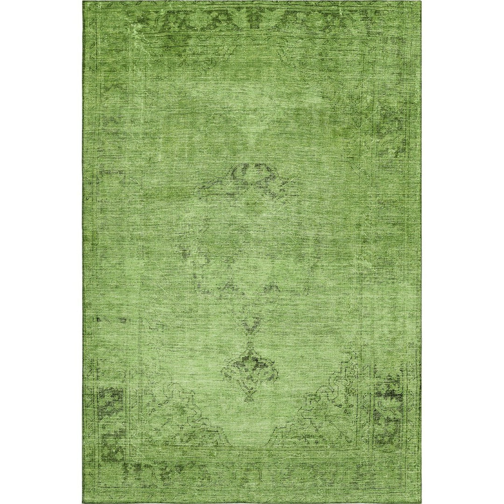 HomeRoots 10' X 14' Artichoke Green & Gray Oriental Rug – Durable, Washable, UV-Protected for Stylish Living Spaces 654862
