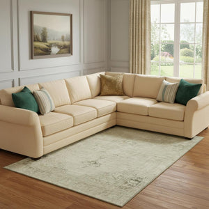 HomeRoots 8' X 10' Beige & Brown Oriental Area Rug – Durable, Washable, UV Protected for Stylish Home Décor 654866