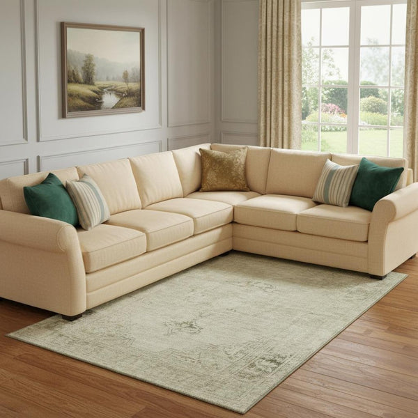 HomeRoots 8' X 10' Beige & Brown Oriental Area Rug – Durable, Washable, UV Protected for Stylish Home Décor 654866