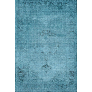 HomeRoots 5' X 8' Stylish Blue and Gray Oriental Area Rug - Washable, Stain Resistant, UV Protected Elegance 654870