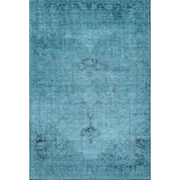 HomeRoots 5' X 8' Stylish Blue and Gray Oriental Area Rug - Washable, Stain Resistant, UV Protected Elegance 654870