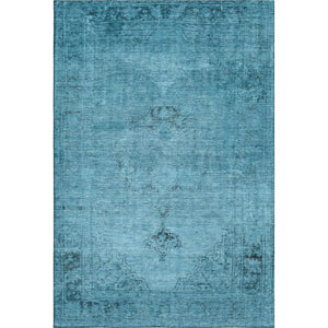 HomeRoots 9' Blue and Gray Oriental Area Rug - Washable, UV-Protected, and Perfect for High-Traffic Spaces! 654873