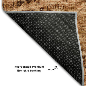 HomeRoots 8' X 10' Copper and Brown Oriental Area Rug - Washable, UV Protected, Stain Resistant for Family Homes 654878