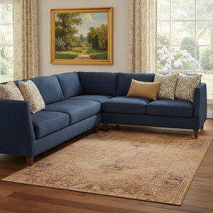 HomeRoots 8' X 10' Copper and Brown Oriental Area Rug - Washable, UV Protected, Stain Resistant for Family Homes 654878
