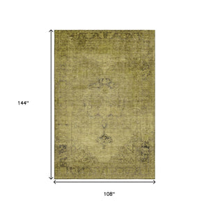 HomeRoots 9' X 12' Gold And Wheat Oriental Area Rug - Durable, Washable, UV-Protected for Busy Homes 654885