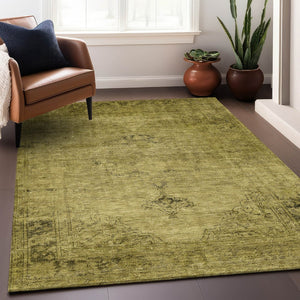 HomeRoots 9' X 12' Gold And Wheat Oriental Area Rug - Durable, Washable, UV-Protected for Busy Homes 654885