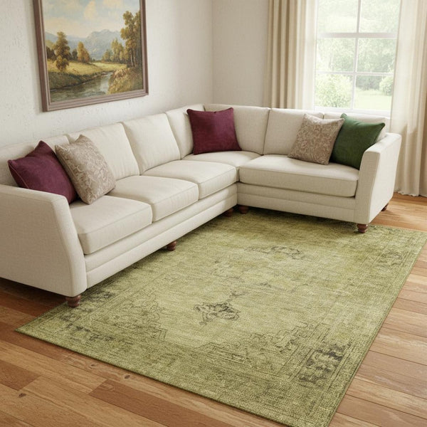 HomeRoots 10' X 14' Gold and Wheat Oriental Area Rug - Washable, UV-Protected, Stylish & Stain-Resistant Decor 654886