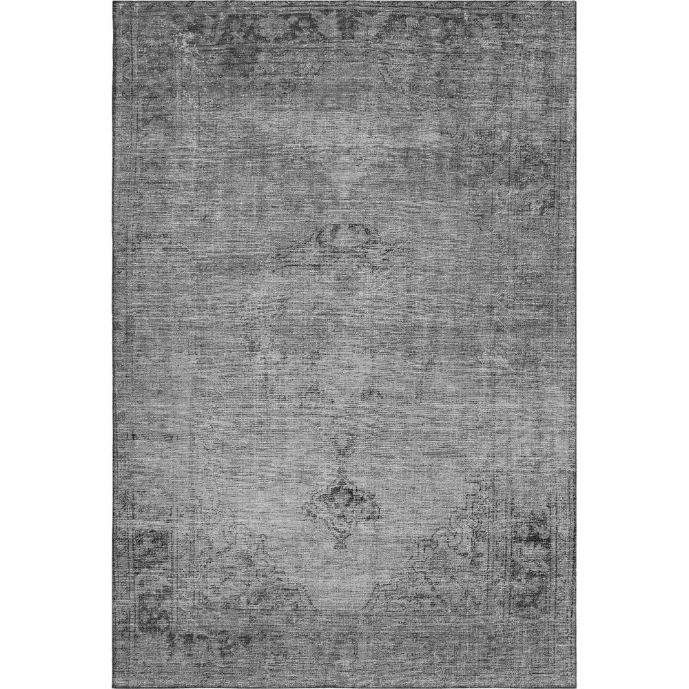 HomeRoots 5' X 8' Gray and Ivory Oriental Area Rug – Washable, UV-Protected, Stylish, and Family-Friendly Design 654888