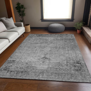 HomeRoots 8' X 10' Gray And Ivory Oriental Area Rug – Stain Resistant, UV Protected, Perfect for Every Space 654890