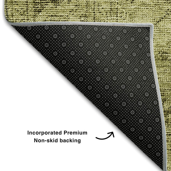 HomeRoots 8' Khaki and Taupe Oriental Round Rug - Washable, UV-Protected, Durable for Homes with Kids & Pets 654895