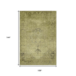 HomeRoots 9' X 12' Khaki & Taupe Washable Oriental Area Rug with UV Protection - Durable, Stylish & Easy Care! 654897