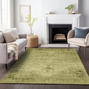 HomeRoots 10' X 14' Khaki & Taupe Oriental Washable Area Rug - Stain Resistant, UV Protected & Durable Design 654898