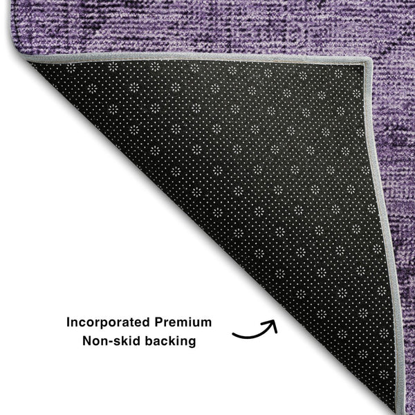 HomeRoots 8' Purple and Ivory Oriental Round Rug - Washable, UV Protected, Stain Resistant for Easy Care! 654901