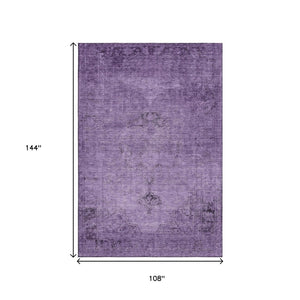 HomeRoots 9' X 12' Purple & Ivory Oriental Area Rug - Washable, Stain Resistant, UV Protected for Homes 654903