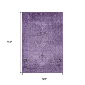 HomeRoots 10' X 14' Purple and Ivory Oriental Area Rug - Washable, UV-Protected, Stain-Resistant Elegance! 654904