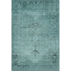HomeRoots 5' X 8' Teal and Ivory Oriental Area Rug – Washable, Stain Resistant, UV Protected for Everyday Use 654906