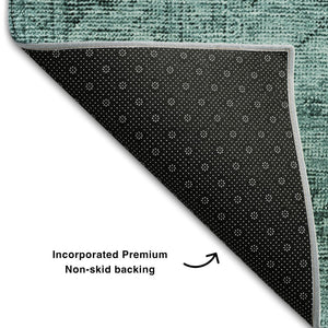 HomeRoots 5' X 8' Teal and Ivory Oriental Area Rug – Washable, Stain Resistant, UV Protected for Everyday Use 654906