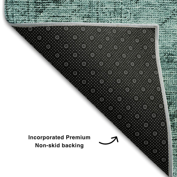 HomeRoots 5' X 8' Teal and Ivory Oriental Area Rug – Washable, Stain Resistant, UV Protected for Everyday Use 654906