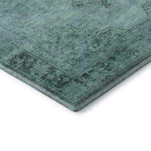 HomeRoots 5' X 8' Teal and Ivory Oriental Area Rug – Washable, Stain Resistant, UV Protected for Everyday Use 654906