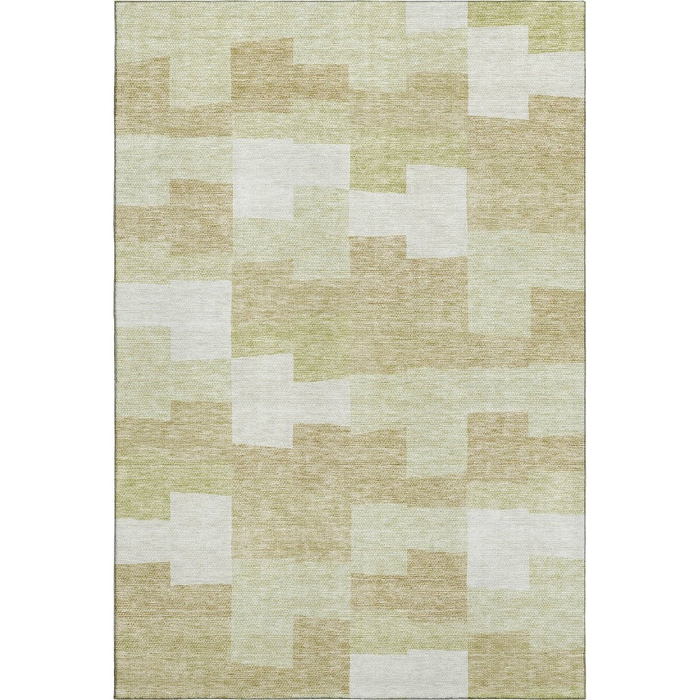 HomeRoots 10' Beige and Ivory Geometric Washable Area Rug - UV Protected, Stain Resistant, Perfect for Living Spaces 654916