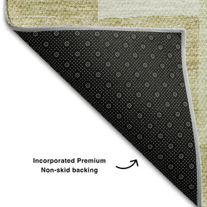 HomeRoots 10' Beige and Ivory Geometric Washable Area Rug - UV Protected, Stain Resistant, Perfect for Living Spaces 654916