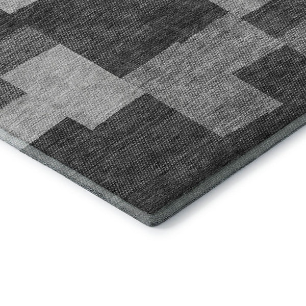 HomeRoots 10' X 14' Gray and Silver Geometric Area Rug – Washable, UV Protected, Modern Design for Living Spaces 654934