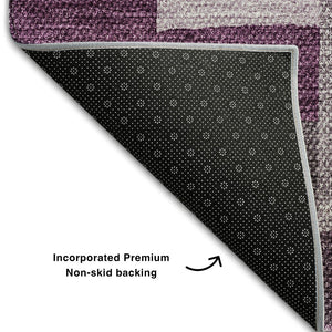 HomeRoots 8' X 10' Merlot Gray & Ivory Geometric Area Rug - Washable, UV-Protected, Family-Friendly Design! 654938