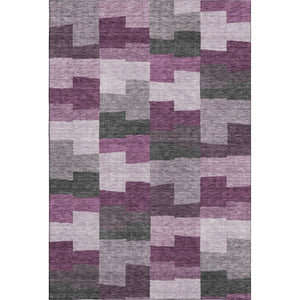 HomeRoots 10' X 14' Merlot Gray Geometric Area Rug - Stylish, Washable, UV Protected for Active Homes & Pets 654940
