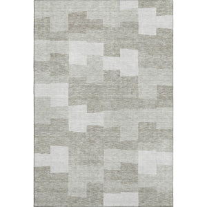 HomeRoots 10' X 14' Taupe & Ivory Geometric Area Rug - Modern, Washable, UV Protected for High-Traffic Spaces 654964