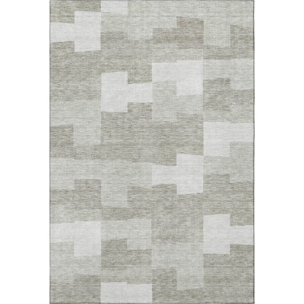 HomeRoots 10' X 14' Taupe & Ivory Geometric Area Rug - Modern, Washable, UV Protected for High-Traffic Spaces 654964