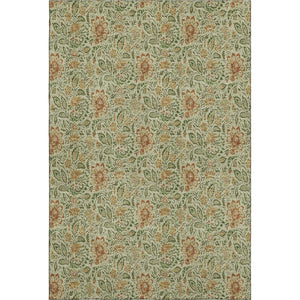HomeRoots 5' X 8' Artichoke Green Floral Area Rug – Stain-Resistant, UV Protected, Perfect for Any Space! 654966